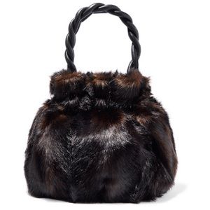 STAUD Grace Faux Mink Top-Handle Bag